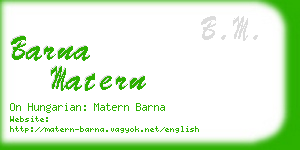 barna matern business card